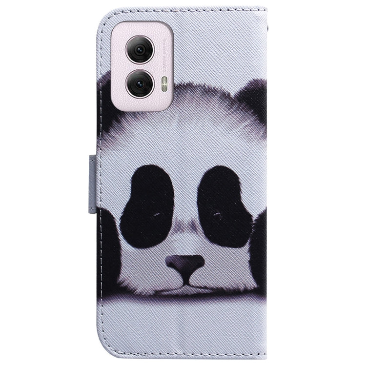 For Motorola Moto G Power 5G 2024 Coloured Drawing Flip Leather Phone Case(Panda) by buy2fix