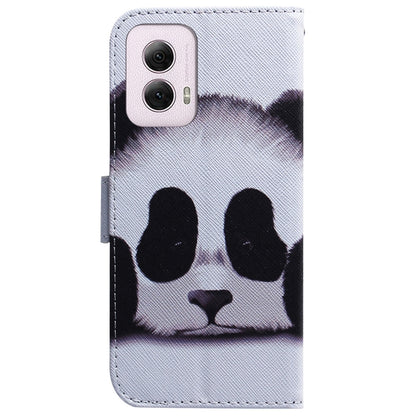 For Motorola Moto G Power 5G 2024 Coloured Drawing Flip Leather Phone Case(Panda) by buy2fix