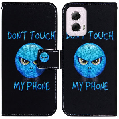 For Motorola Moto G Power 5G 2024 Coloured Drawing Flip Leather Phone Case(Anger) by buy2fix