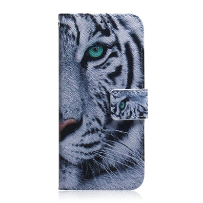 For Motorola Edge 2024 Coloured Drawing Flip Leather Phone Case(Tiger) by buy2fix