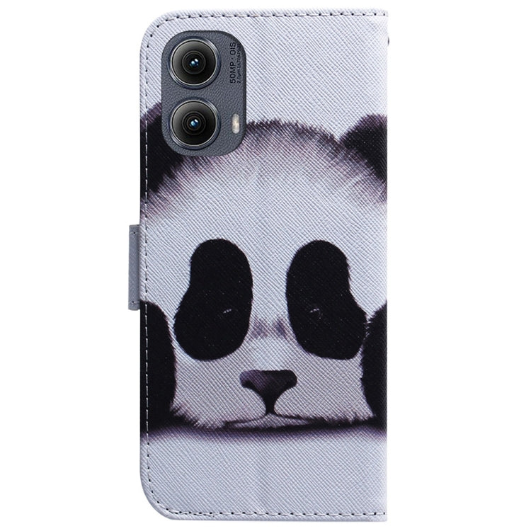 For Motorola Edge 2024 Coloured Drawing Flip Leather Phone Case(Panda) by buy2fix