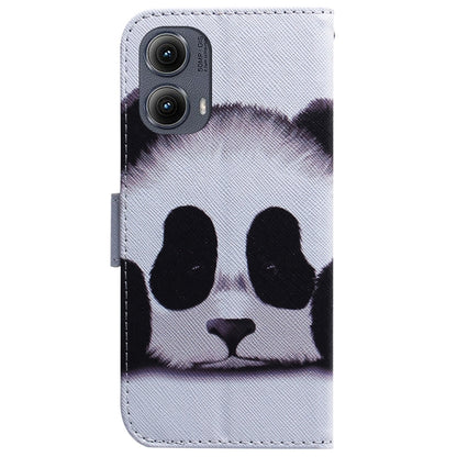 For Motorola Edge 2024 Coloured Drawing Flip Leather Phone Case(Panda) by buy2fix