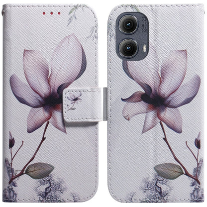 For Motorola Edge 2024 Coloured Drawing Flip Leather Phone Case(Magnolia) by buy2fix