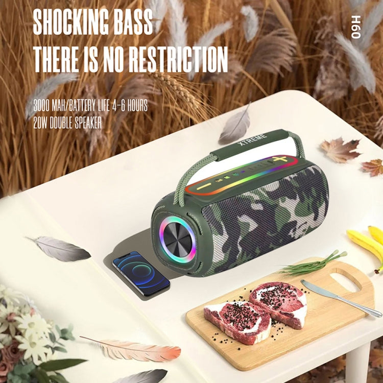 T&G P11 Pro 20W Portable 3D Stereo Bluetooth Speaker with RGB Colorful Light(Camouflage) - Desktop Speaker by T&G | Online Shopping UK | buy2fix