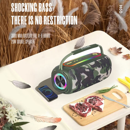T&G P11 Pro 20W Portable 3D Stereo Bluetooth Speaker with RGB Colorful Light(Camouflage) - Desktop Speaker by T&G | Online Shopping UK | buy2fix