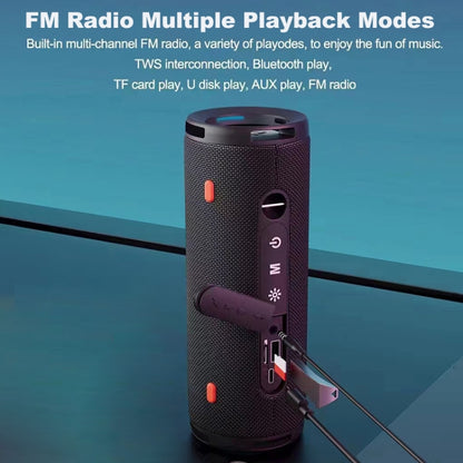 T&G TG374 Portable 3D Stereo Bluetooth Speaker Subwoofer Support FM / TF Card / RGB Light(Black) - Desktop Speaker by T&G | Online Shopping UK | buy2fix