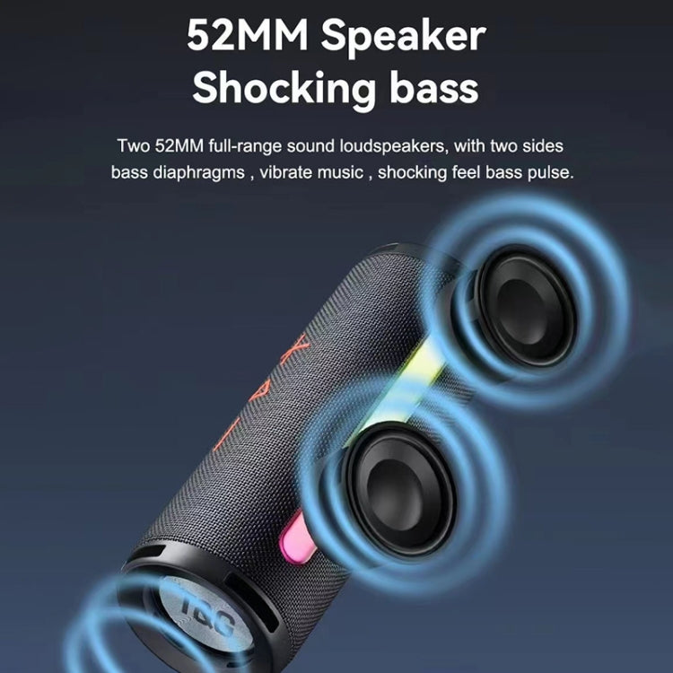 T&G TG374 Portable 3D Stereo Bluetooth Speaker Subwoofer Support FM / TF Card / RGB Light(Black) - Desktop Speaker by T&G | Online Shopping UK | buy2fix