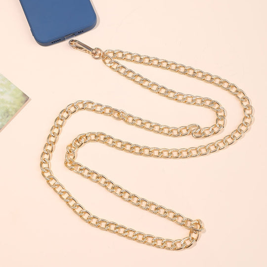 Metal Chain Crossbody Chain Phone Lanyard with Clip,Length: 1.25m, Model:K1656-11mm