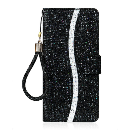 For iPhone 16 Pro Max Glitter Powder Filp Leather Phone Case(Black) by buy2fix