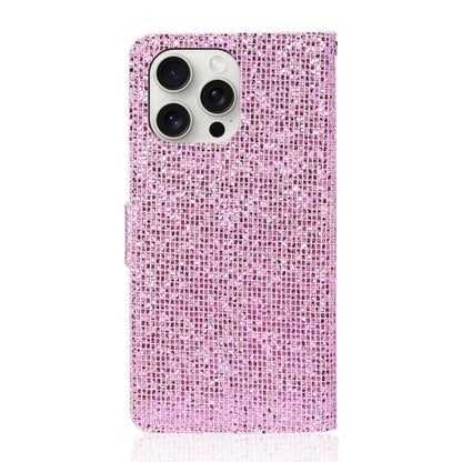 For iPhone 16 Pro Max Glitter Powder Filp Leather Phone Case(Pink) by buy2fix