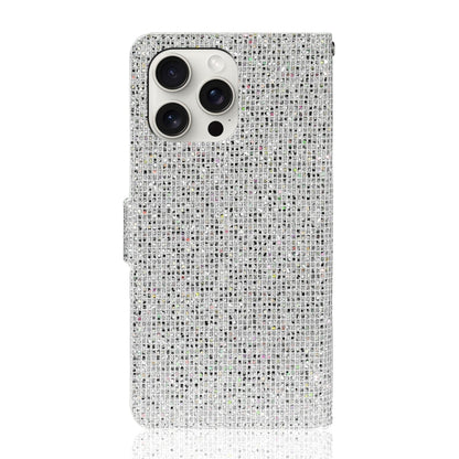 For iPhone 16 Pro Max Glitter Powder Filp Leather Phone Case(Silver) by buy2fix