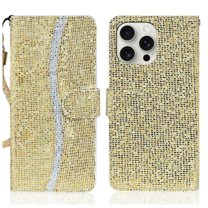 For iPhone 16 Pro Max Glitter Powder Filp Leather Phone Case(Gold) by buy2fix