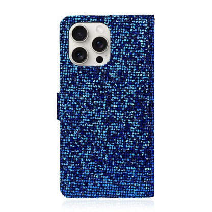 For iPhone 16 Pro Glitter Powder Filp Leather Phone Case(Blue) by buy2fix