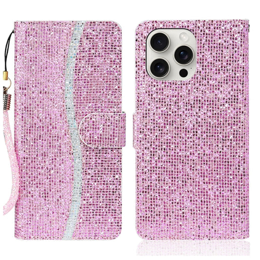 For iPhone 16 Pro Glitter Powder Filp Leather Phone Case(Pink) by buy2fix