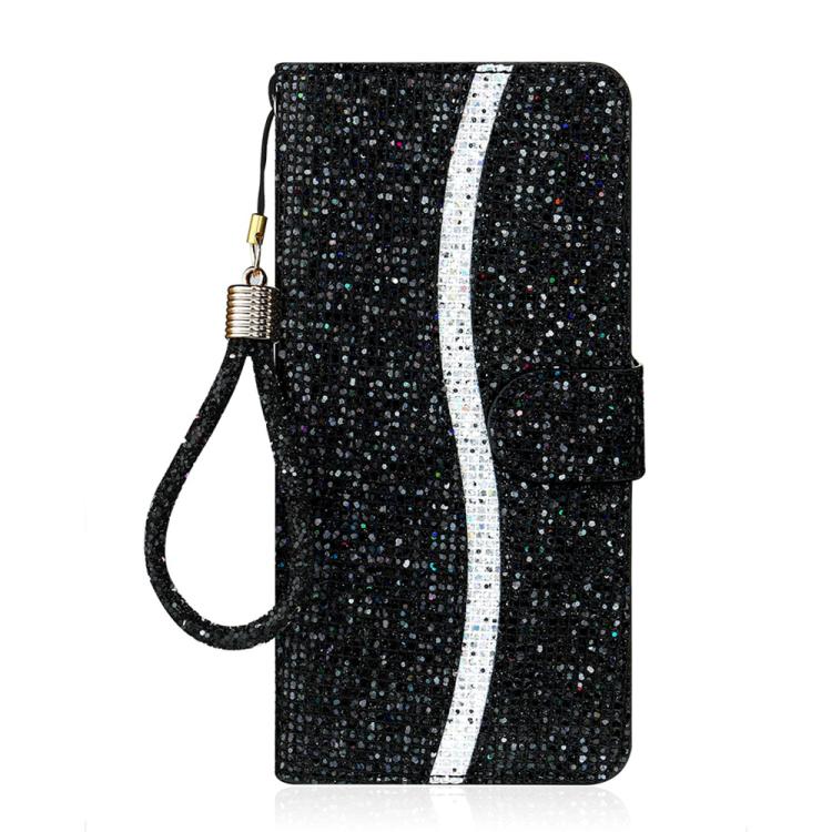 For iPhone Air Glitter Powder Filp Leather Phone Case(Black) - iPhone Air Cases by buy2fix | Online Shopping UK | buy2fix