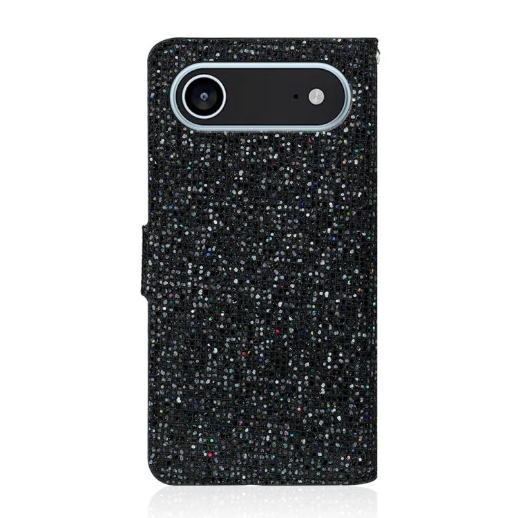 For iPhone Air Glitter Powder Filp Leather Phone Case(Black) - iPhone Air Cases by buy2fix | Online Shopping UK | buy2fix