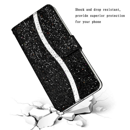 For iPhone Air Glitter Powder Filp Leather Phone Case(Black) - iPhone Air Cases by buy2fix | Online Shopping UK | buy2fix