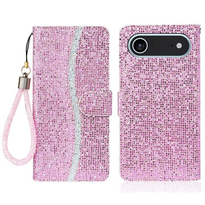 For iPhone Air Glitter Powder Filp Leather Phone Case(Pink) - iPhone Air Cases by buy2fix | Online Shopping UK | buy2fix