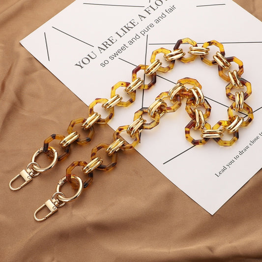 L201 Octagonal Buckle Resin Contrast Thick Chain Phone Lanyard with Spacer, Model:L201-JS-60cm - Lanyards & Wrist Straps by buy2fix | Online Shopping UK | buy2fix