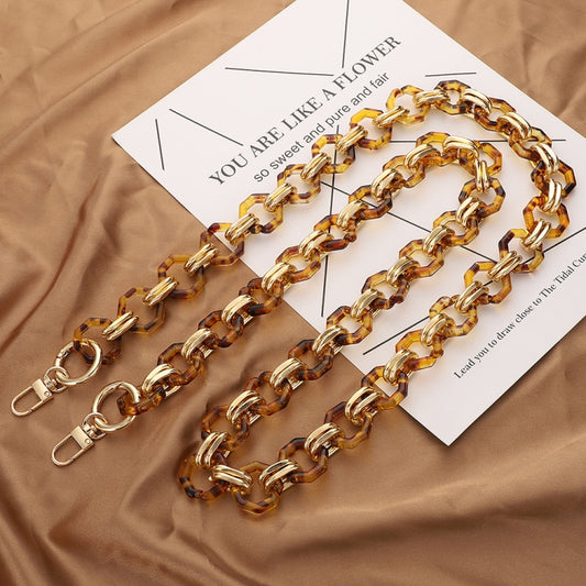 L201 Octagonal Buckle Resin Contrast Thick Chain Phone Lanyard with Spacer, Model:L201-JS-120cm - Lanyards & Wrist Straps by buy2fix | Online Shopping UK | buy2fix