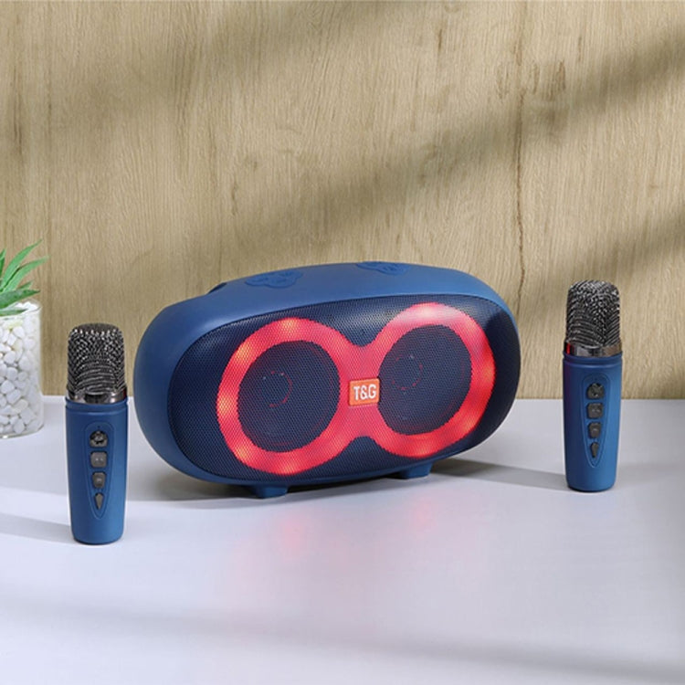 T&G TG542 LED Flash Wireless Bluetooth Karaoke Speaker with Microphone(Royal Blue) - Desktop Speaker by T&G | Online Shopping UK | buy2fix