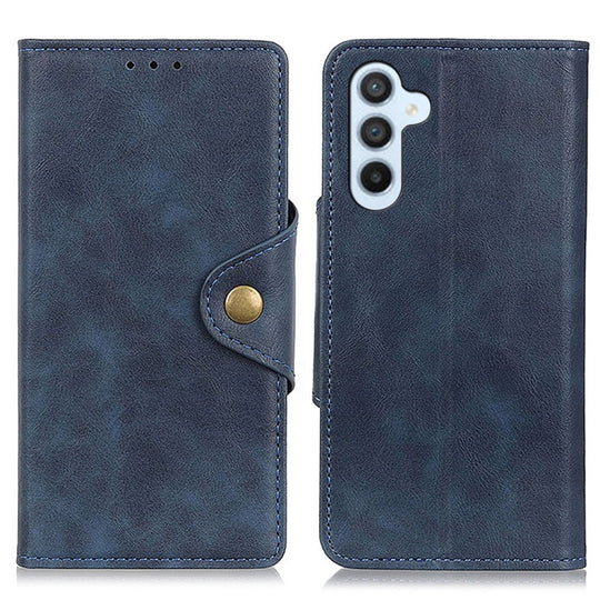 For Samsung Galaxy A05s 4G Copper Buckle Sheepskin Texture Leather Phone Case(Blue)