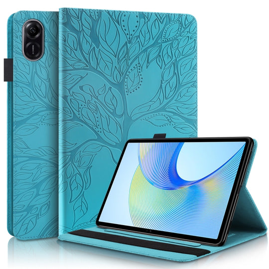 For Honor Pad X9 / X8 Pro Life Tree Series Horizontal Flip Leather Tablet Case(Lake Blue)