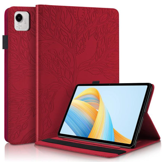 For Honor Pad X9a / X9 Pro Life Tree Series Horizontal Flip Leather Tablet Case(Red)