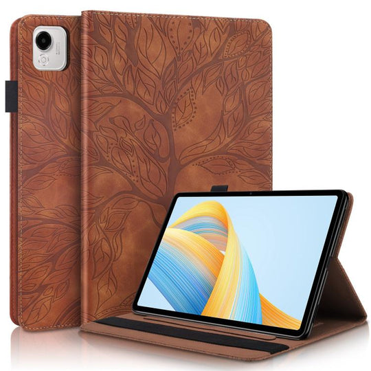 For Honor Pad X9a / X9 Pro Life Tree Series Horizontal Flip Leather Tablet Case(Brown)