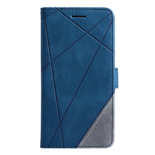 For iPhone 16 Pro Max Skin Feel Splicing Leather Phone Case(Blue) by buy2fix