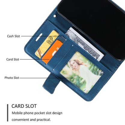 For iPhone 16 Pro Max Skin Feel Splicing Leather Phone Case(Blue) by buy2fix