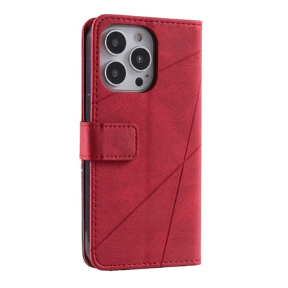 For iPhone 16 Pro Max Skin Feel Splicing Leather Phone Case(Red) by buy2fix
