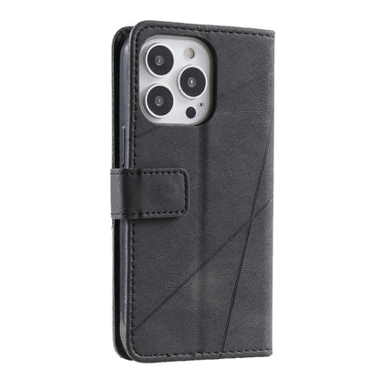 For iPhone 16 Pro Max Skin Feel Splicing Leather Phone Case(Black) by buy2fix