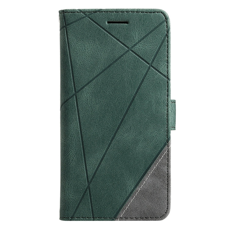 For iPhone 16 Pro Max Skin Feel Splicing Leather Phone Case(Green) by buy2fix