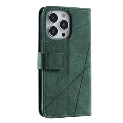 For iPhone 16 Pro Max Skin Feel Splicing Leather Phone Case(Green) by buy2fix