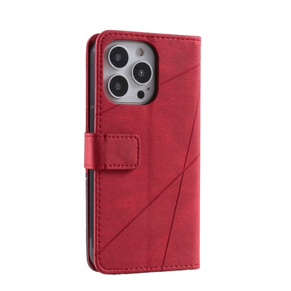 For iPhone 16 Pro Skin Feel Splicing Leather Phone Case(Red) by buy2fix