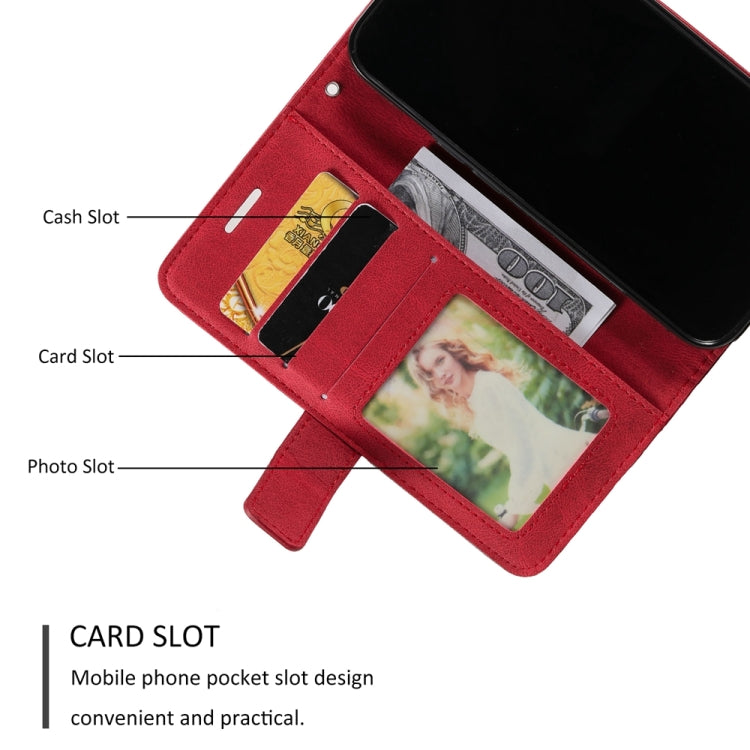 For iPhone 16 Pro Skin Feel Splicing Leather Phone Case(Red) by buy2fix