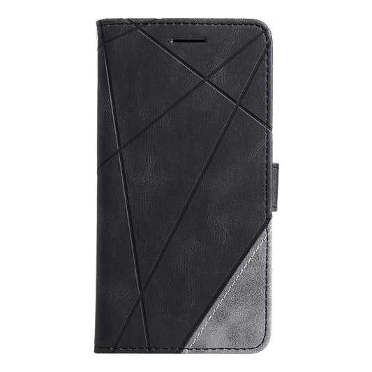 For iPhone 16 Plus Skin Feel Splicing Leather Phone Case(Black) - iPhone 16 Plus Cases by buy2fix | Online Shopping UK | buy2fix