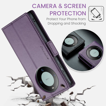 For Huawei Mate 60 CaseMe 023 Butterfly Buckle Litchi Texture RFID Anti-theft Leather Phone Case(Pearly Purple) - Huawei Cases by CaseMe | Online Shopping UK | buy2fix