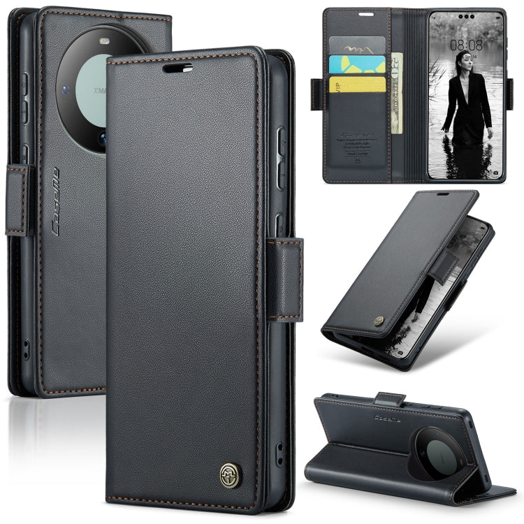 For Huawei Mate 60 Pro / 60 Pro+ CaseMe 023 Butterfly Buckle Litchi Texture RFID Anti-theft Leather Phone Case(Black) - Huawei Cases by CaseMe | Online Shopping UK | buy2fix