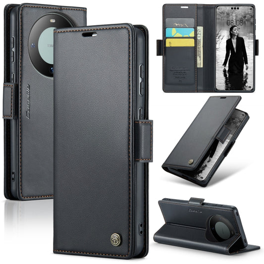 For Huawei Mate 60 Pro / 60 Pro+ CaseMe 023 Butterfly Buckle Litchi Texture RFID Anti-theft Leather Phone Case(Black) - Huawei Cases by CaseMe | Online Shopping UK | buy2fix
