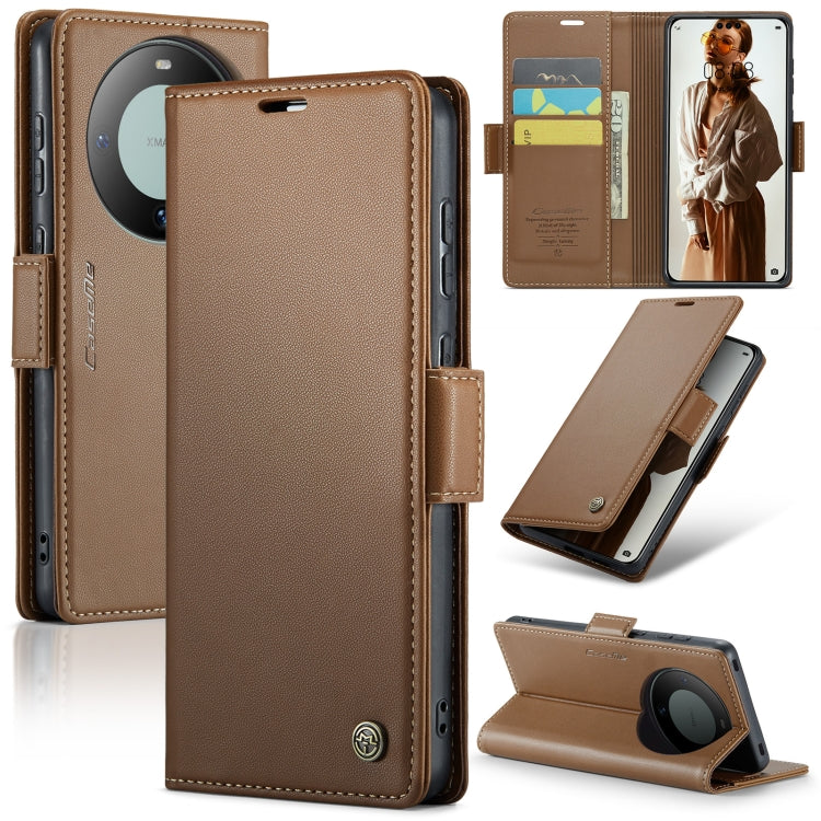 For Huawei Mate 60 Pro / 60 Pro+ CaseMe 023 Butterfly Buckle Litchi Texture RFID Anti-theft Leather Phone Case(Brown) - Huawei Cases by CaseMe | Online Shopping UK | buy2fix