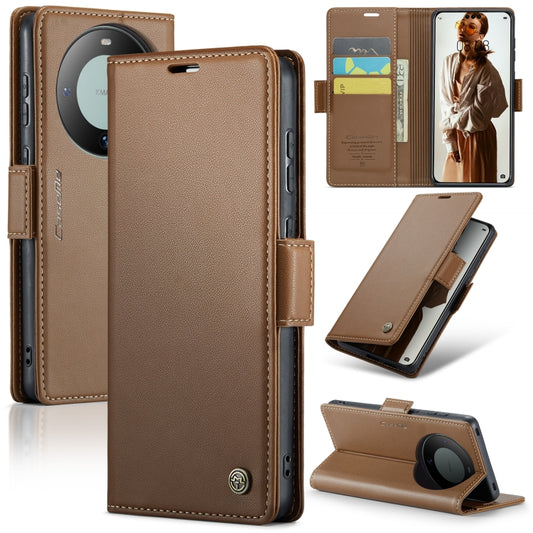For Huawei Mate 60 Pro / 60 Pro+ CaseMe 023 Butterfly Buckle Litchi Texture RFID Anti-theft Leather Phone Case(Brown) - Huawei Cases by CaseMe | Online Shopping UK | buy2fix