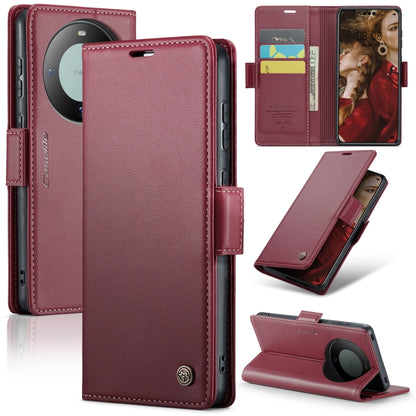 For Huawei Mate 60 Pro / 60 Pro+ CaseMe 023 Butterfly Buckle Litchi Texture RFID Anti-theft Leather Phone Case(Wine Red) - Huawei Cases by CaseMe | Online Shopping UK | buy2fix