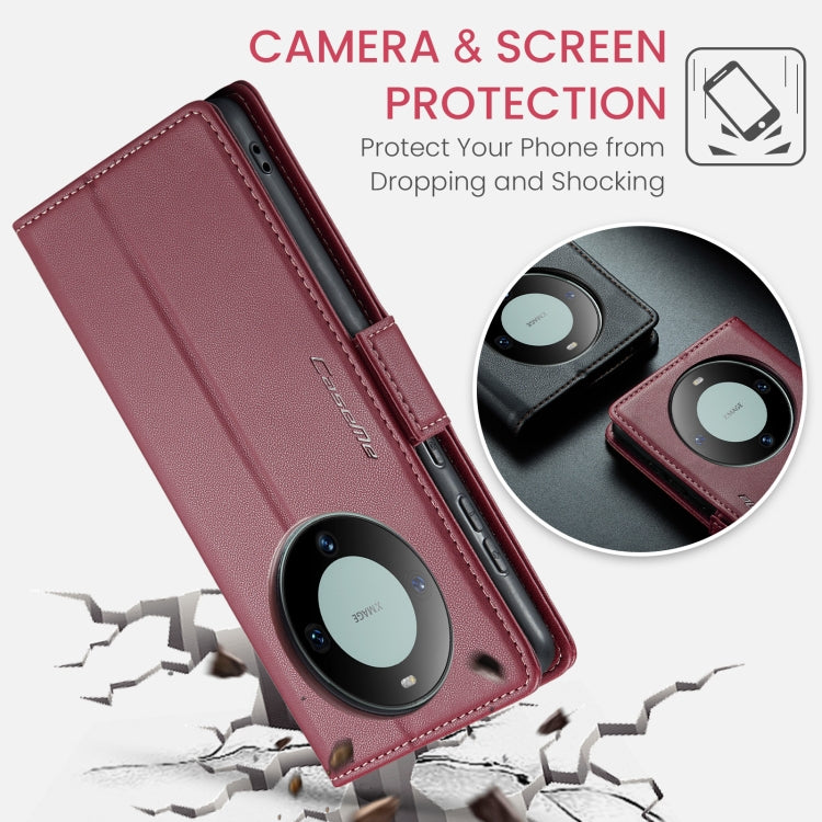 For Huawei Mate 60 Pro / 60 Pro+ CaseMe 023 Butterfly Buckle Litchi Texture RFID Anti-theft Leather Phone Case(Wine Red) - Huawei Cases by CaseMe | Online Shopping UK | buy2fix