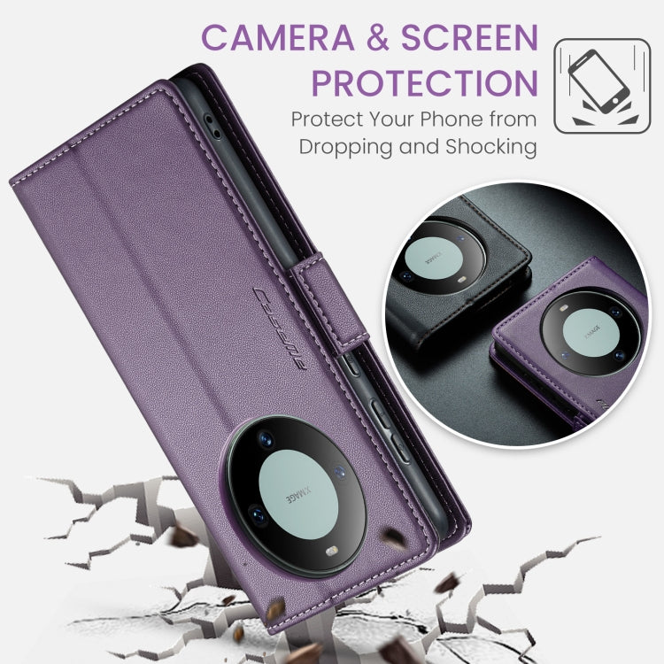 For Huawei Mate 60 Pro / 60 Pro+ CaseMe 023 Butterfly Buckle Litchi Texture RFID Anti-theft Leather Phone Case(Pearly Purple) - Huawei Cases by CaseMe | Online Shopping UK | buy2fix