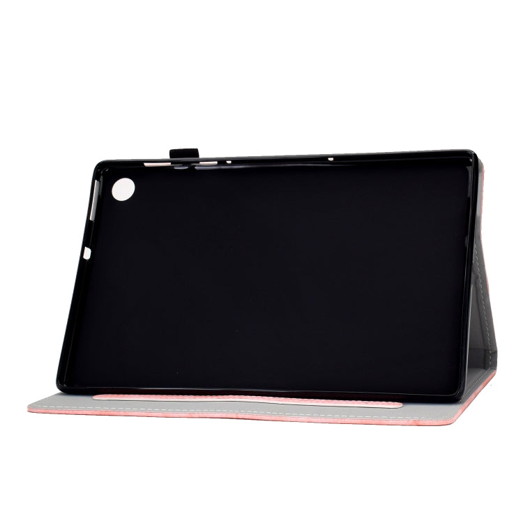 For Samsung Galaxy Tab A9 Marble Style Cloth Texture Smart Leather Tablet Case(Pink) - Galaxy Tab A9 by buy2fix | Online Shopping UK | buy2fix