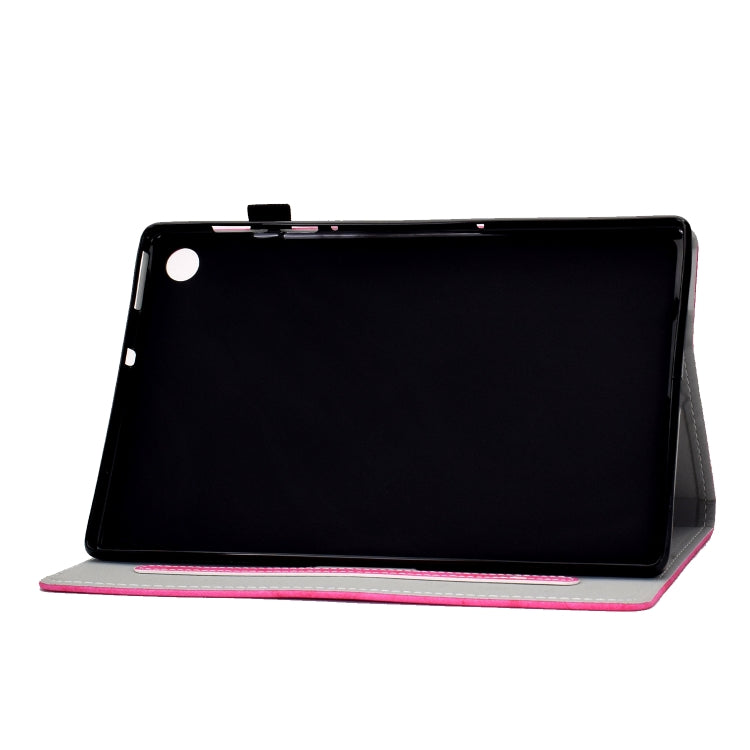 For Samsung Galaxy Tab A9 Marble Style Cloth Texture Smart Leather Tablet Case(Rose Red) - Galaxy Tab A9 by buy2fix | Online Shopping UK | buy2fix