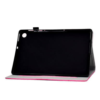 For Samsung Galaxy Tab A9 Marble Style Cloth Texture Smart Leather Tablet Case(Rose Red) - Galaxy Tab A9 by buy2fix | Online Shopping UK | buy2fix