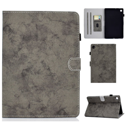 For Samsung Galaxy Tab A11 / A9 Marble Style Cloth Texture Smart Leather Tablet Case(Grey) by buy2fix